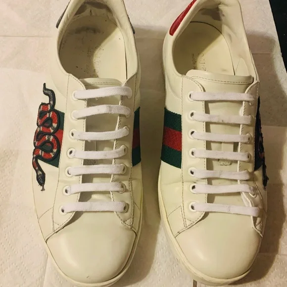 Gucci | Shoes | Mens 95 Gucci White Shoes Added Colors Are  display picture 2
